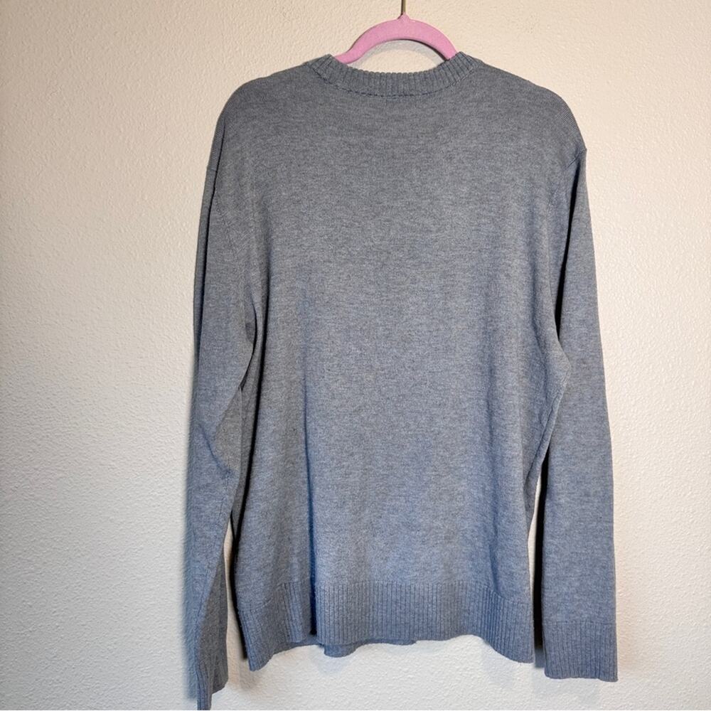 Smartwool Grey Merino Wool Blend V Neck Sweater Womens L Pullover Fall Casual - Picture 4 of 9
